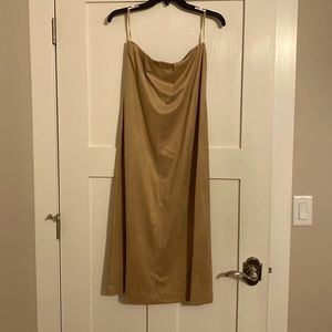 Finity Camel Colored Suede Floor Length Skirt. Size M.